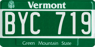 VT license plate BYC719