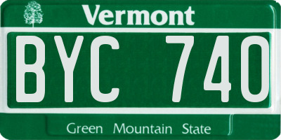 VT license plate BYC740