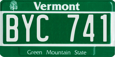 VT license plate BYC741