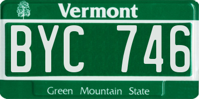 VT license plate BYC746