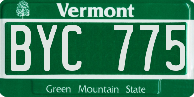 VT license plate BYC775