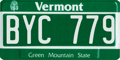 VT license plate BYC779