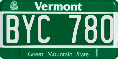 VT license plate BYC780
