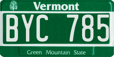 VT license plate BYC785