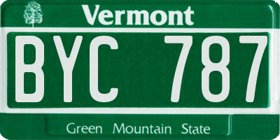 VT license plate BYC787
