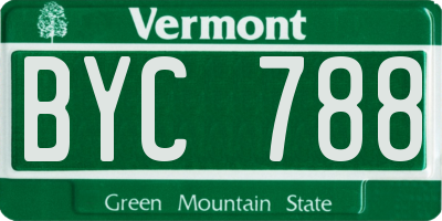 VT license plate BYC788