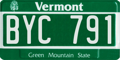VT license plate BYC791