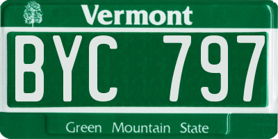 VT license plate BYC797