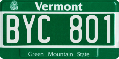 VT license plate BYC801