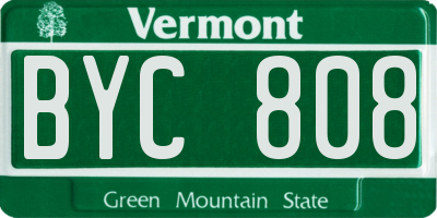VT license plate BYC808