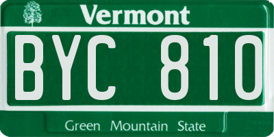 VT license plate BYC810