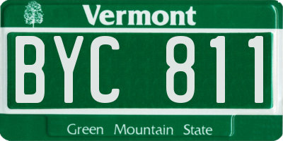 VT license plate BYC811