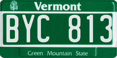 VT license plate BYC813