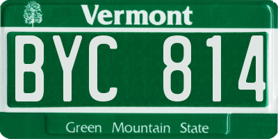 VT license plate BYC814