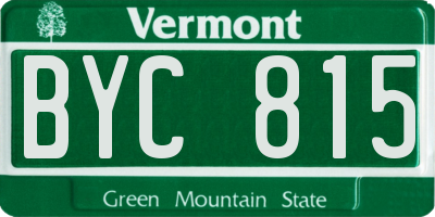 VT license plate BYC815