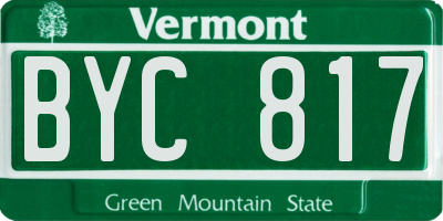 VT license plate BYC817