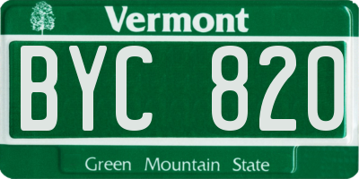 VT license plate BYC820