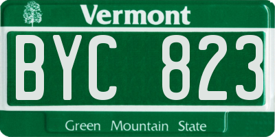 VT license plate BYC823