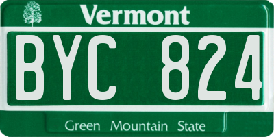 VT license plate BYC824