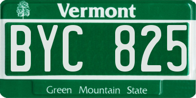 VT license plate BYC825