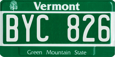 VT license plate BYC826