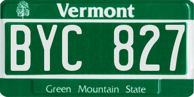 VT license plate BYC827