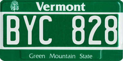 VT license plate BYC828
