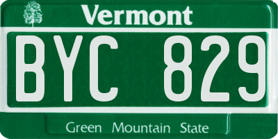 VT license plate BYC829