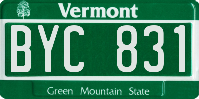 VT license plate BYC831