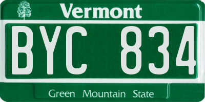 VT license plate BYC834