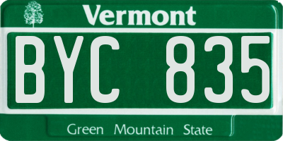 VT license plate BYC835