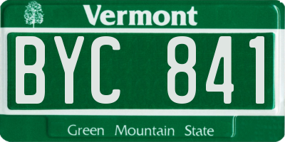 VT license plate BYC841
