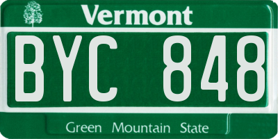 VT license plate BYC848