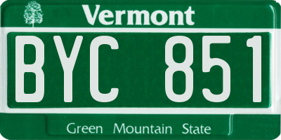 VT license plate BYC851