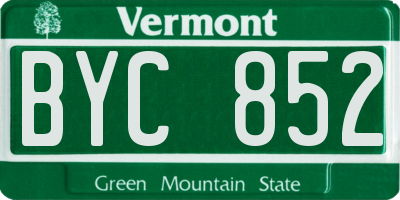 VT license plate BYC852