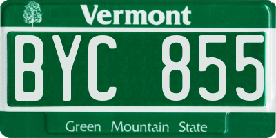 VT license plate BYC855