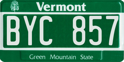 VT license plate BYC857