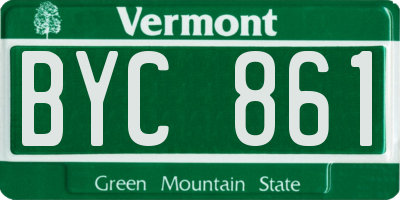 VT license plate BYC861