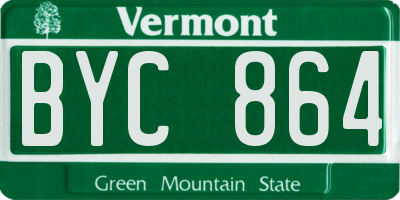 VT license plate BYC864