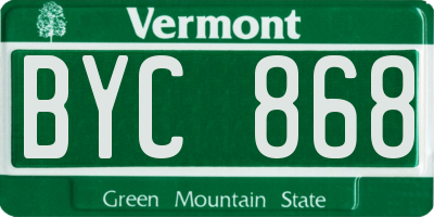 VT license plate BYC868