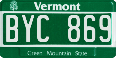 VT license plate BYC869
