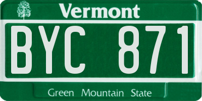 VT license plate BYC871