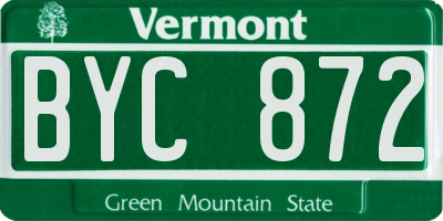 VT license plate BYC872