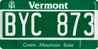 VT license plate BYC873