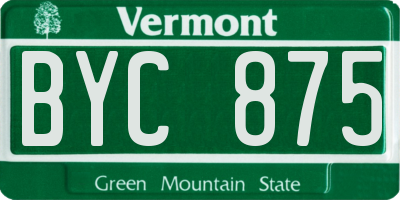 VT license plate BYC875