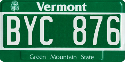 VT license plate BYC876