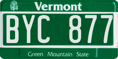 VT license plate BYC877