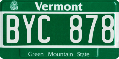 VT license plate BYC878