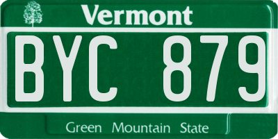 VT license plate BYC879