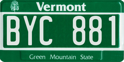 VT license plate BYC881
